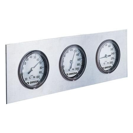 Omega Commercial Pressure Gauge, U-Clamp, 1/4 " NPT Male, 0 psi to 60 psi, 3 - 2 - 3 % Accuracy, > 0.25 % PGP-25B-60