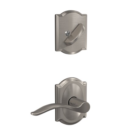 Schlage Residential Schlage Custom Pennant Lever with Camelot Rose Dummy Interior Trim Satin Nickel Finish FC94PEN619CAM