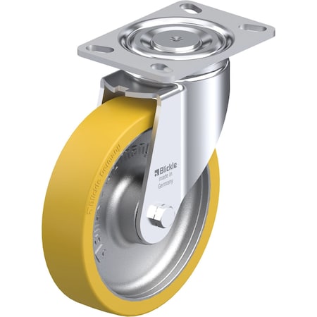 Blickle Swivel Plate Caster, PU, 8", 2000 lb. LH-GTH 200K-16