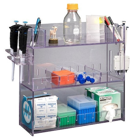 Poltex Lab Bulk Bin, Clear, 18 3/4 in L BENCHTOP18-PIPTRBRK