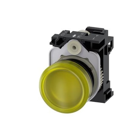 Siemens Indicator lights, 22 mm, round, plastic, yellow, lens, smooth 3SU1102-6AA30-3AA0-ZY12