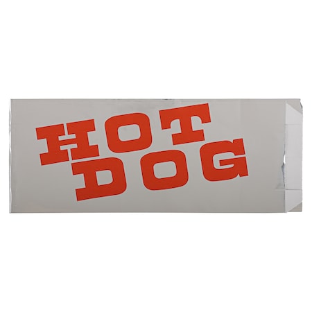 Empress Foil/Paper Bag, 6.5 mic "Hot Dog" Print 3.5"x 1.5"x8.5" EMFB351585HD