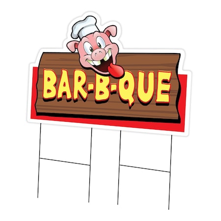Signmission Bar-B-Que Pig Die Cut Yard & Stake outdoor plastic coroplast window, C-DC-2436-Bar-B-Que Pig19 C-DC-2436-Bar-B-Que Pig Sign19