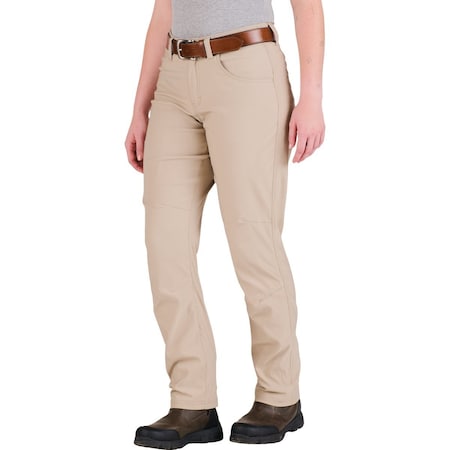 Berne Womens 10 Regular Beige Lightweight Flex Pro Pants WP813BEGR440