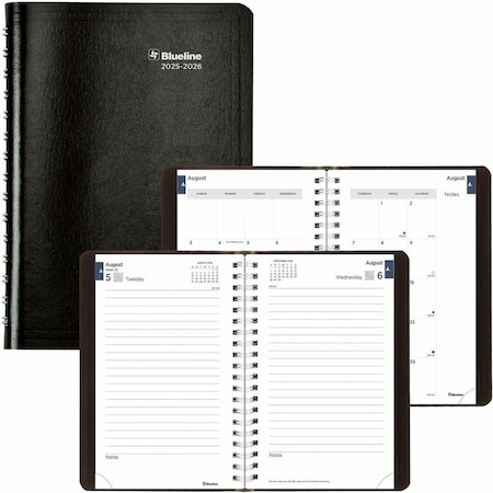 Blueline Academic Daily/Monthly Planner, 8 x 5, Black Cover, 12-Month (Aug to July): 2022 to 2023 CA201.BLK