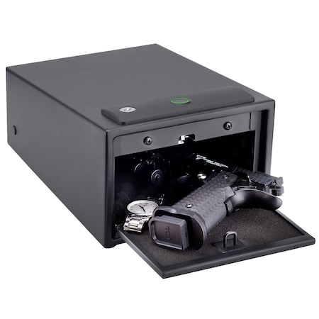 Soulyi Biometric Pistol Safe With Two Access, With Pop Up Door, For Firearms Ammunition Money Valuables SXZ-05