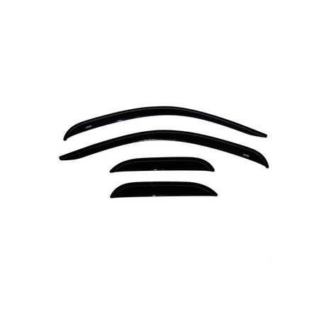 Ventshade Rainguards, Low Profile, Tape On, Dark Smoke, Acrylic, Set Of 4 94704