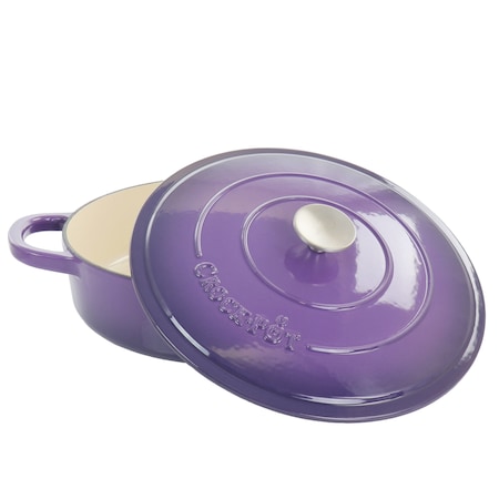 Crock-Pot Artisan 2 Piece 5 Quart Enameled Cast Iron Braiser with Lid in Lavender 128607.02