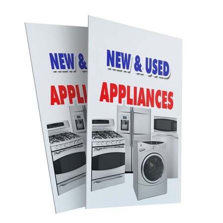 Signmission New & Used Appliances, Plastic Signs Only 24 Inch x 36 Inch, Corrugated Plastic, 2PK CSB-2436-2PACK-New & Used Appliances