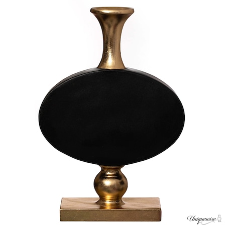Uniquewise 32 Inch Vintage Gold and Black Fiberglass Tall Floor Vase - Enhances Home Decor with QI004679.S