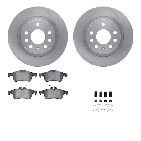 Dynamic Friction Co DFC Brake Rotor with 5000 Brake Pads and Hardware Kit 6512-65093