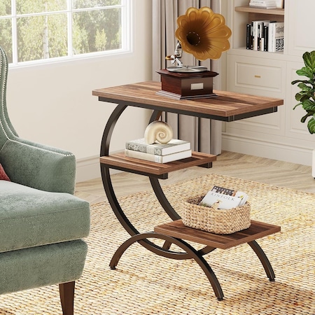 Kioottoo 19.7'' White & Gold 3-Drawer Nightstand, 25.8'' Tall Elegant Side Table TB-F1638