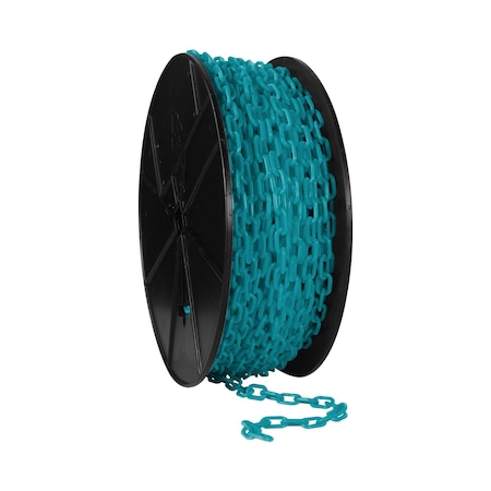 Mr. Chain 3/4" x 200' Turquoise Plastic Safety Chain - Reel 00156
