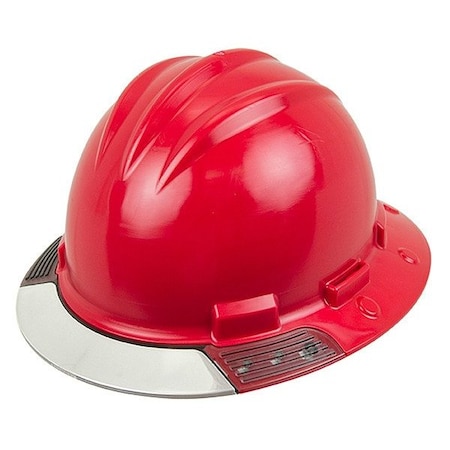 Bullard Hard Hat, Front Brim, AboveView, Red AVRDRC