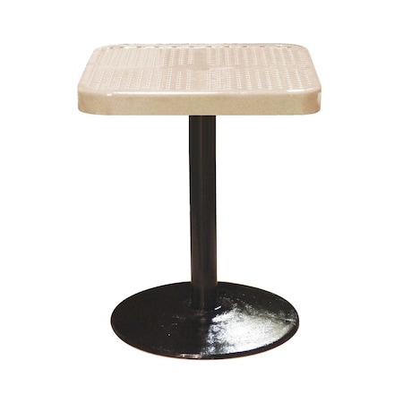 Leisure Craft 24" Square Perforated Pedestal Table, Portable, 30"H, Sandstone SQ24TAB30-SANDSTONE