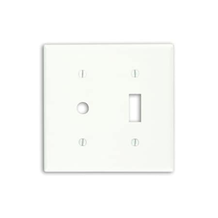 Leviton Combination Wallplate, Standard Size, Gang 2, White 88077