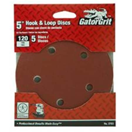 Defenseguard 3783 5 In. 5 Hole Hook & Loop 120 Grit, 5PK DE3675227