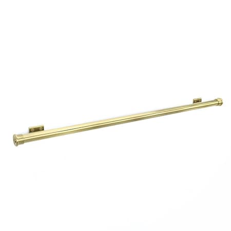 Quiet Glide 3' Brushed Satin Brass Ladder Rail Kit for Rolling Ladder System QG.4003-202.06B