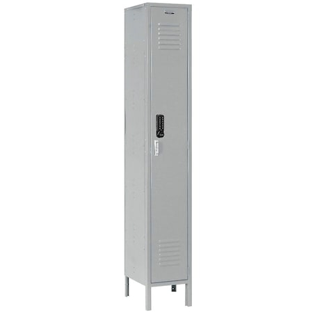Global Industrial 1-Tier 1 Door Digital Locker, 12"W x 12"D x 66"H, Gray, Assembled 290806