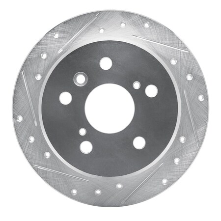 Dynamic Friction Co DFC Brake Rotor - Drilled and Slotted - Silver 631-76054L