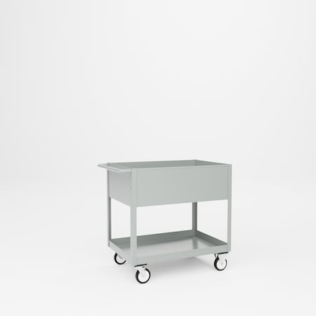 Pucel Welded Box Service Cart, 24 in W x 36 in D x 37 in H, 12 in Deep Box, Putty TSC-2436-12P