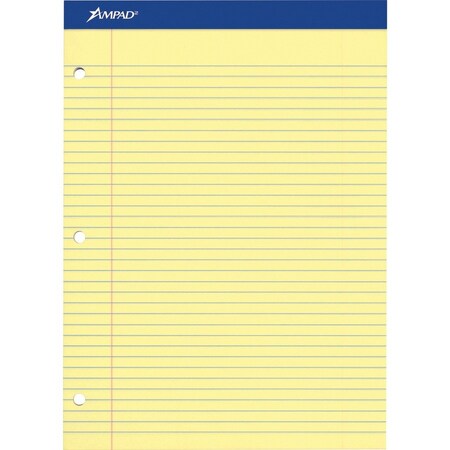 Ampad/ Of Amercn Pd&Ppr Ampad, DOUBLE SHEET PADS, MEDIUM/COLLEGE RULE, 8.5 X 11.75, CANARY, 100 SHEETS 20223