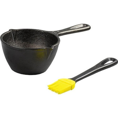 Lodge Cast Iron/Silicone Pot and Brush Black LMPB21