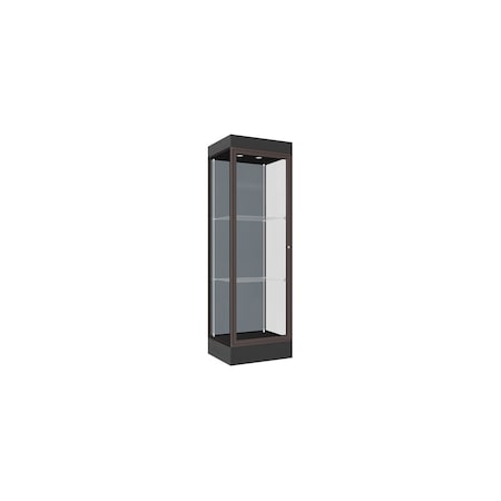 Ghent Lighted Floor Display Case 24x76x20, 6" Base, Bronze 91LFBS-BZ-BLK