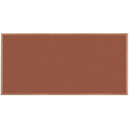 Aarco VIC Cork Bulletin Board, Red Oak Frame, Clear Lacquer Finish, Cinnamon Bark 48''Hx96''W OW4896207
