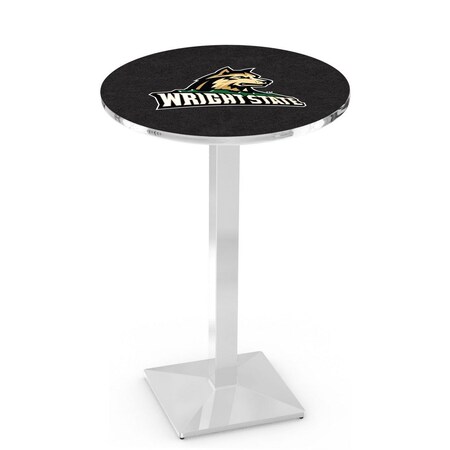 Holland Bar Stool Co 42" Chrome Wright State Pub Table, 36" dia. Top L217C4236WrtStU
