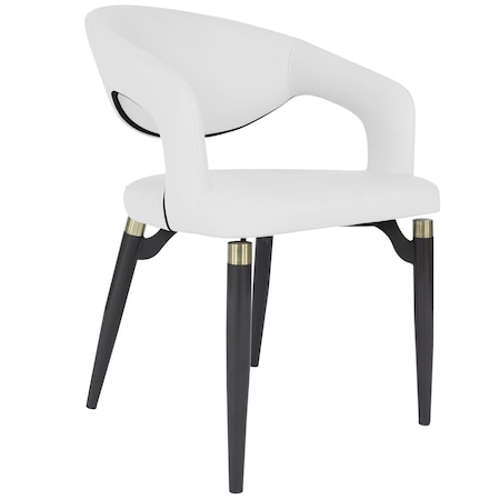 Leisuremod Entice Modern Leather Dining Chair with Iron Legs Open-Back Design in White EC60W