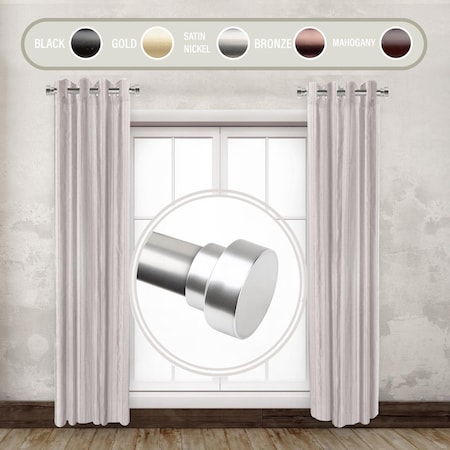 Central Design 1 in. Basic Side Curtain Rod Set for 12 to 20 in. Winodws, Satin Nickel, 2PK SIDE100-5