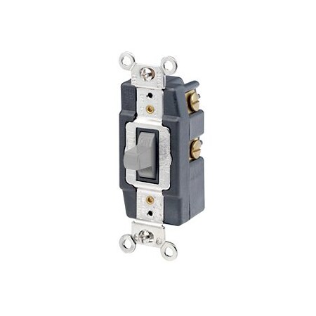 Leviton Toggle Switch, 20 Amp, 120/277 Volt, Gray 1285-GY