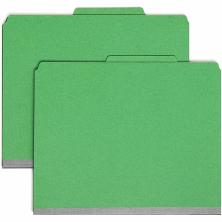 Smead Smead Pressboard Folders with Two Pocket Dividers, Letter, Six-Section, Green, 10/Box 14083