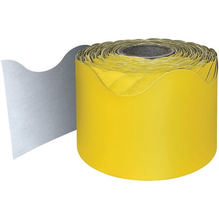 Carson Dellosa Yellow Rolled Scalloped Border, 65 Feet Per Roll, 3PK 108467