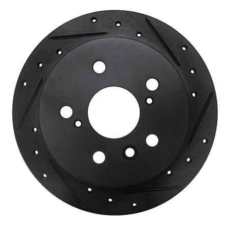 Dynamic Friction Co DFC Brake Rotor - Drilled and Slotted - Black 633-76076R