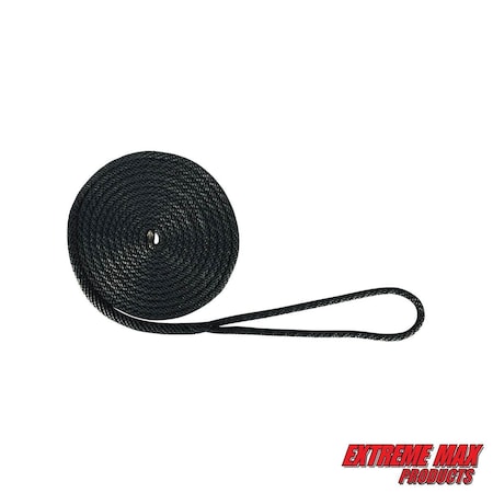 Extreme Max 3006.2003 BoatTector Solid Braid MFP Dock Line - 3/8" x 15', Black 3006.2003
