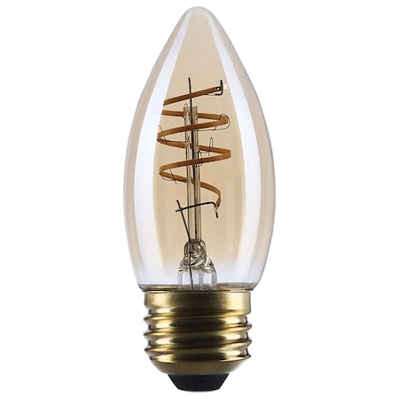 Satco 5.5 Watt C11 LED 2000K CCT Medium Base Clear Glass Amber Coil Filament Dimmable 120 Volt S14223