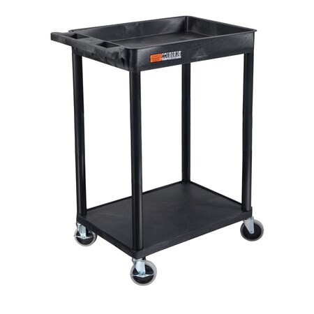 Luxor Top Tub and Bottom Flat Shelf Cart - Black STC12-B