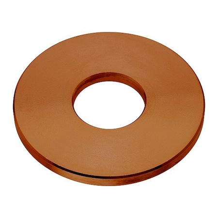 Zoro Select Flat Washer, For Screw Size 11/4 in , Copper Plain Finish WASB82WCU