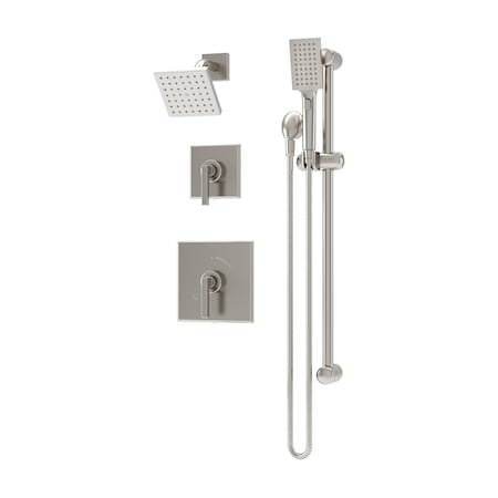 Symmons Duro HydroMersion Double Handle Shower Trim Kit with Hand Spray (Valve Not Included) 3695STN15TRM