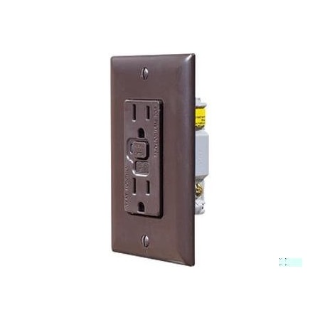 Rv Designer BROWN DUAL GFCI OUTLET W/COVER-PLATE S805
