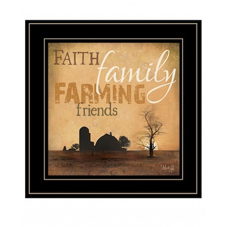 Homeroots Farming 3 Black Framed Print Wall Art 407779