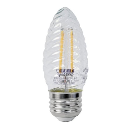 Feit Electric LED Bulb, Decorative, F15 Lamp, 60 W Equivalent, E26 Lamp Base, Dimmable, Clear BPF1560/850/FILED