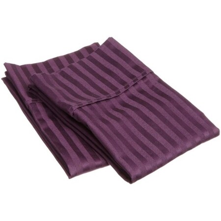 Impressions 300 King Pillow Cases, Egyptian Cotton Stripe - Plum 300KGPC STPL