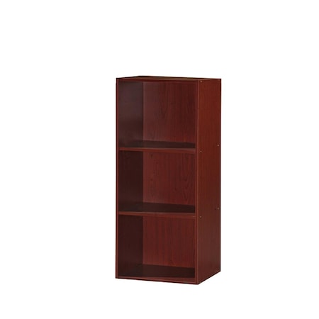 Hodedah 3 Shelf Bookcase HID23 MAHOGANY