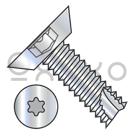 Oxoxo 4-24X1/4 6 Lobe Flat Undercut Thread Cutting Screw Type 25 Fully Threaded Zinc And Bake, 10000PK 520151
