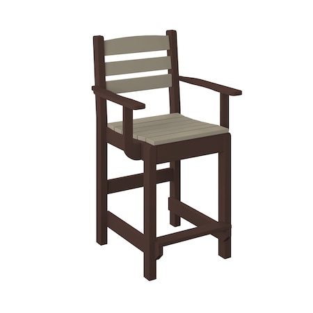 Polybird DINING CAPTAIN CHAIR "COUNTER HEIGHT". WEATHERWOOD AND TUDOR BROWN POLYBIRD P11-C