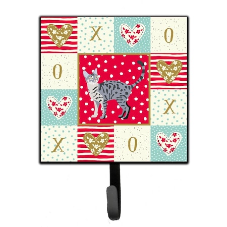 Carolines Treasures 4.25 x 1 x 7 in. California Spangled No.1 Cat Love Leash or Key Holder CK5572SH4