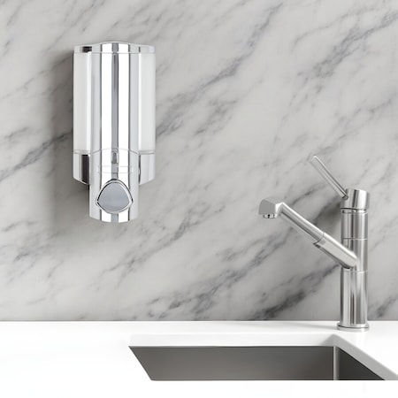 Homeroots Silver Heavy Duty Plastic Wall Mount Soap Dispenser 571496